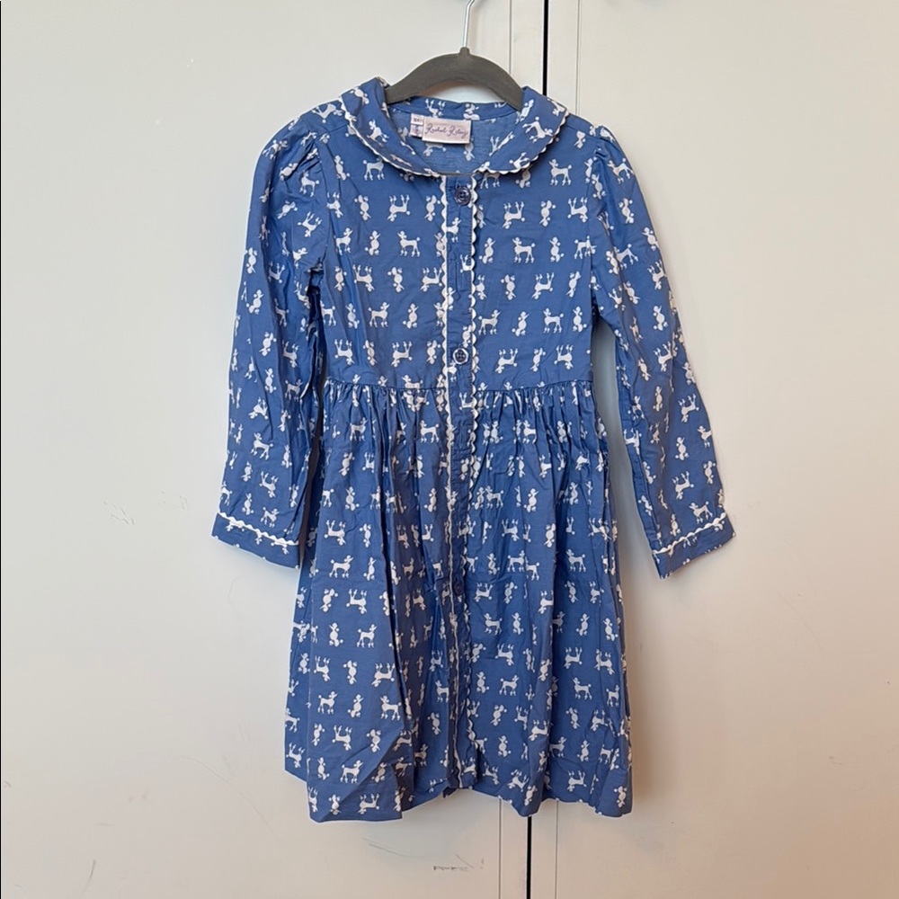 Rachel Riley Girls Poodle Button Down Dress